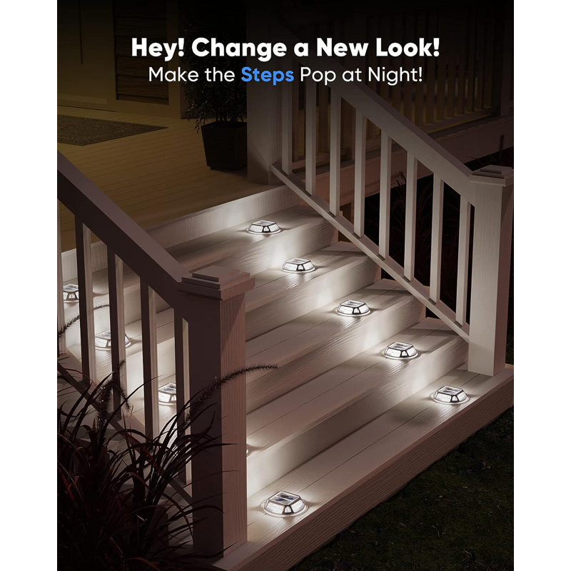 JACKYLED Cool White Solar Driveway Marker Lights Outdoor 12 LED Boat